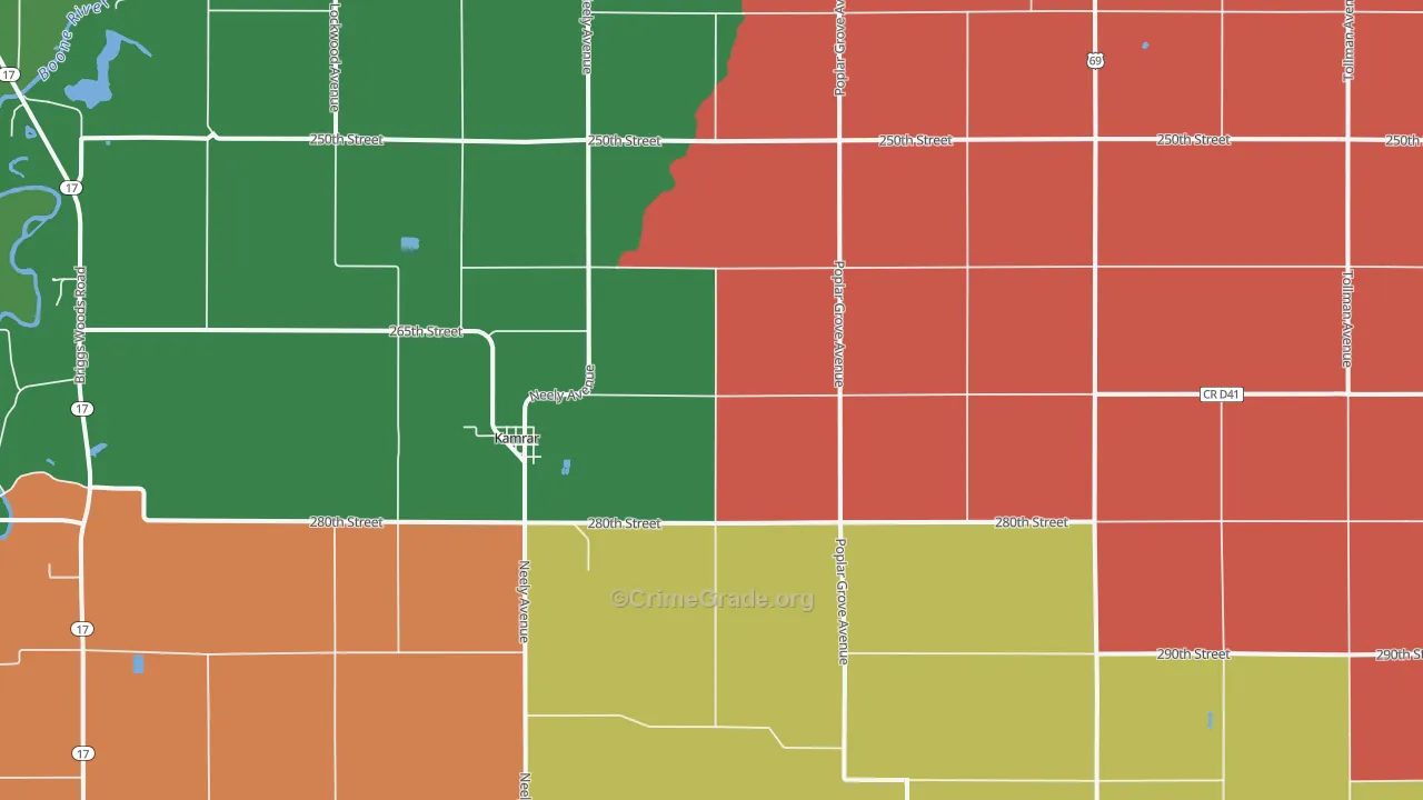 Kamrar, IA Map of Arson Rates