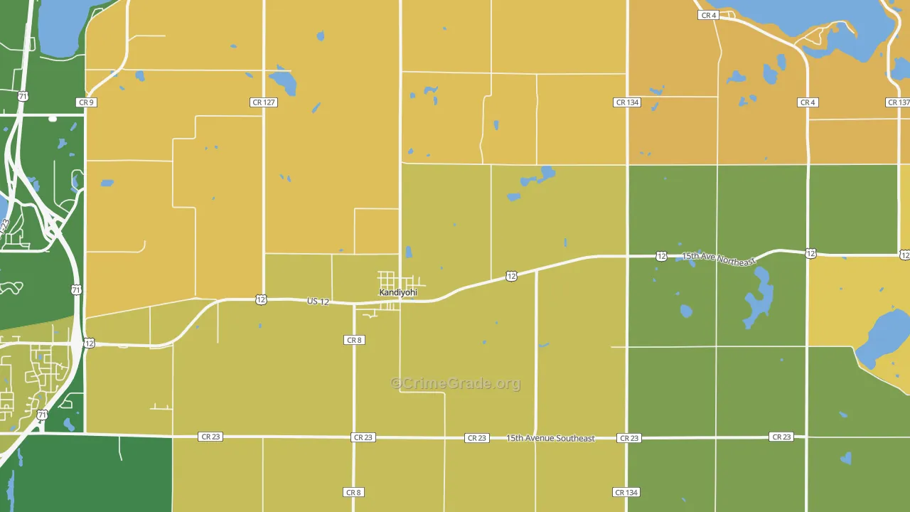 Kandiyohi, MN Map of Arson Rates