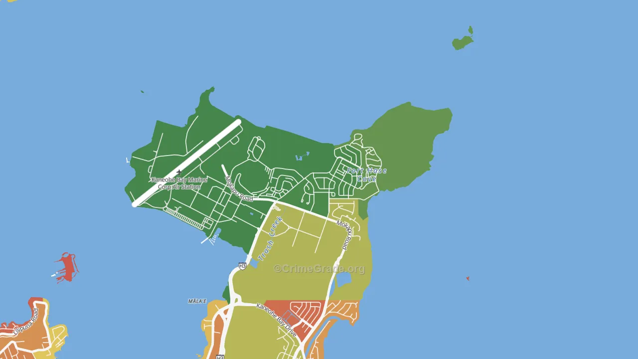Kaneohe Station, HI Map of Arson Rates