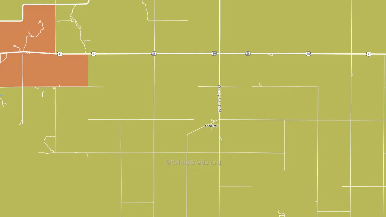 Kanona, KS Map of Arson Rates