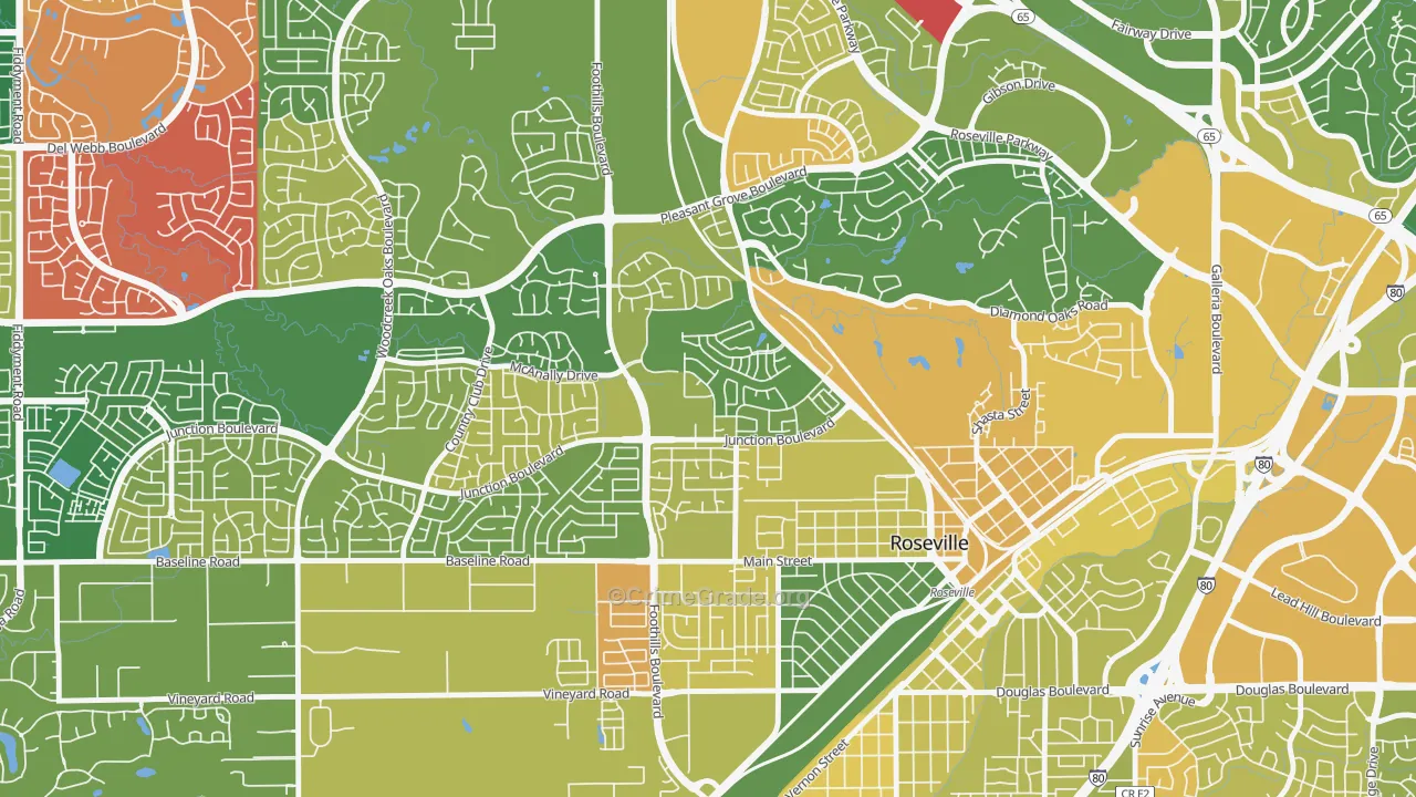 Kaseberg-Kingswood, Roseville, CA Map of Arson Rates