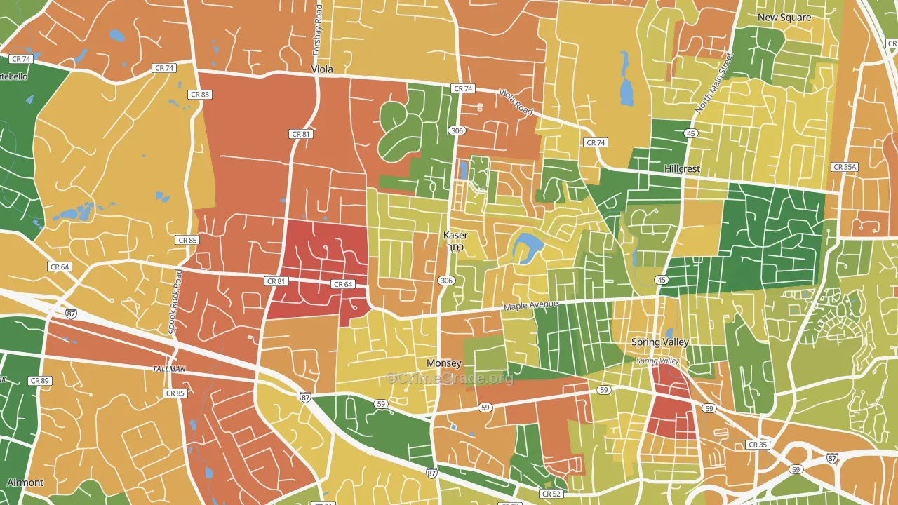 Kaser, NY Map of Arson Rates