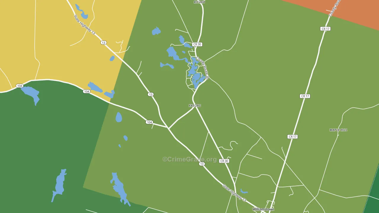 Kasoag, NY Map of Arson Rates