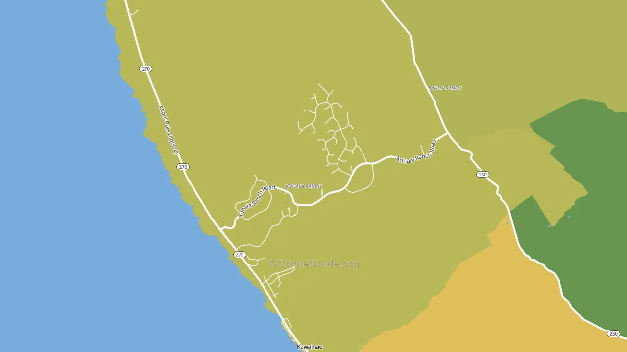 Kawaihae, HI Map of Arson Rates