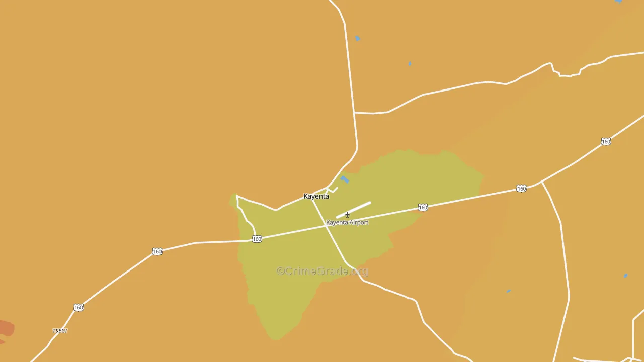 Kayenta, AZ Map of Arson Rates