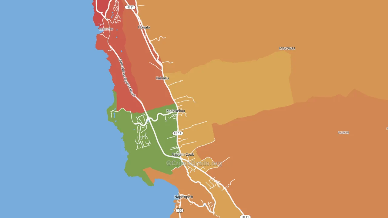 Kealakekua, HI Map of Arson Rates