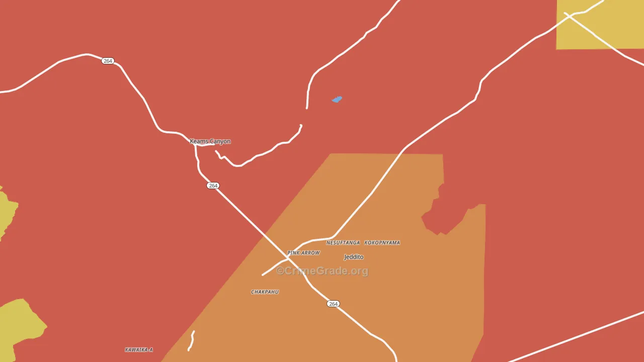 Keams Canyon, AZ Map of Arson Rates