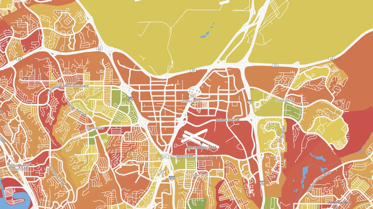 Kearny Mesa, San Diego, CA Map of Arson Rates