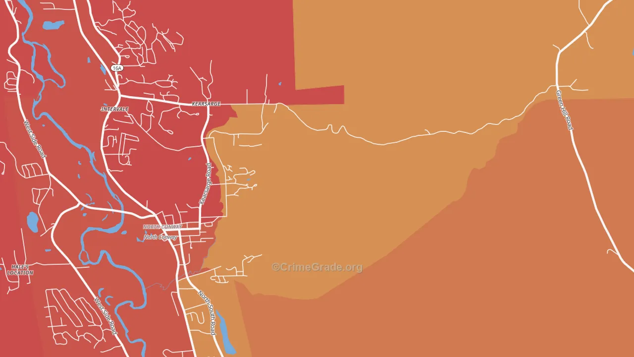 Kearsarge, NH Map of Arson Rates