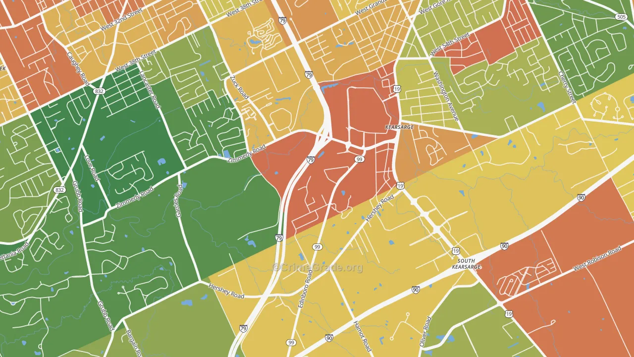 Kearsarge, PA Map of Arson Rates