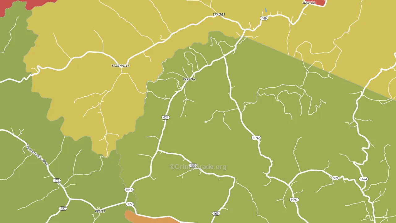Keaton, KY Map of Arson Rates