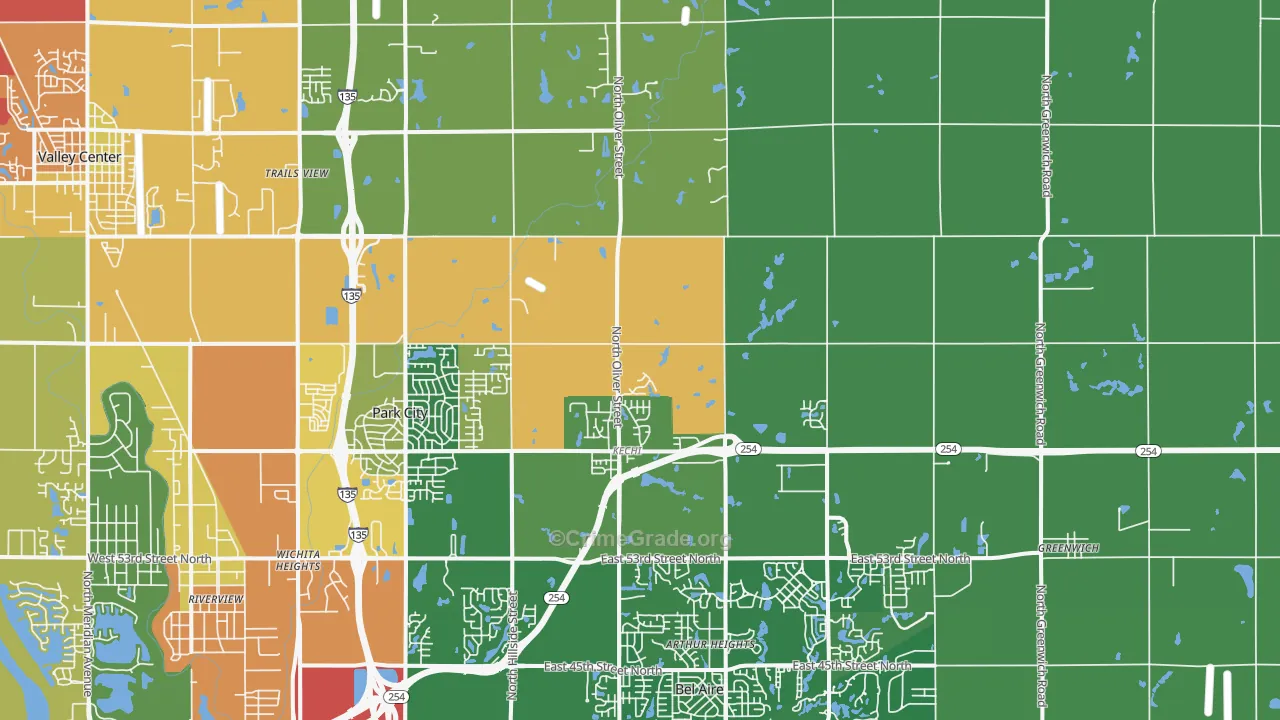 Kechi, KS Map of Arson Rates