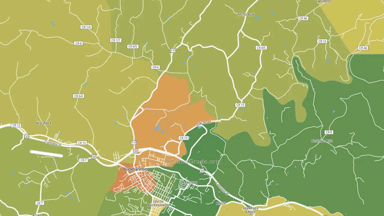 Kedron, WV Map of Arson Rates