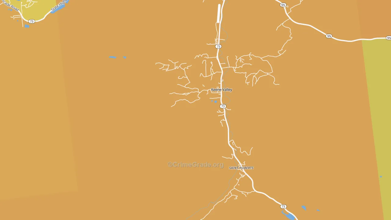 Keene Valley, NY Map of Arson Rates