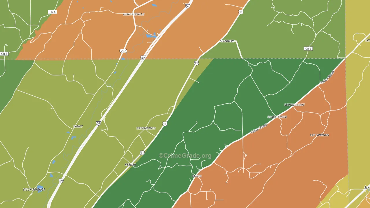 Keener, AL Map of Arson Rates