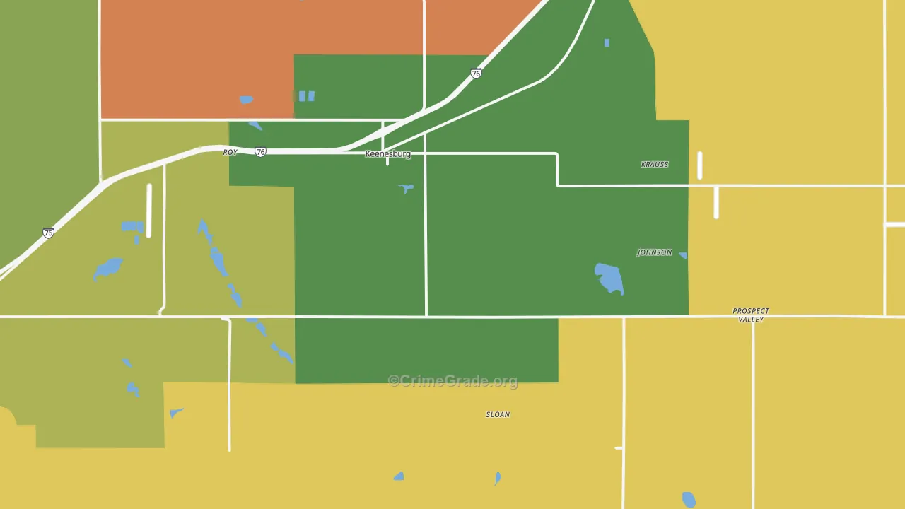 Keenesburg, CO Map of Arson Rates