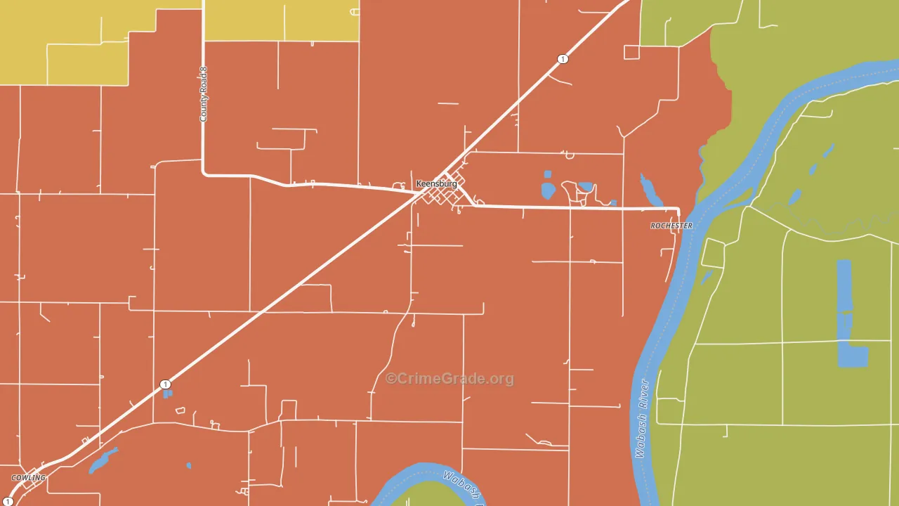 Keensburg, IL Map of Arson Rates