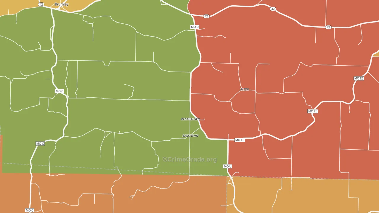 Keethtown, MO Map of Arson Rates