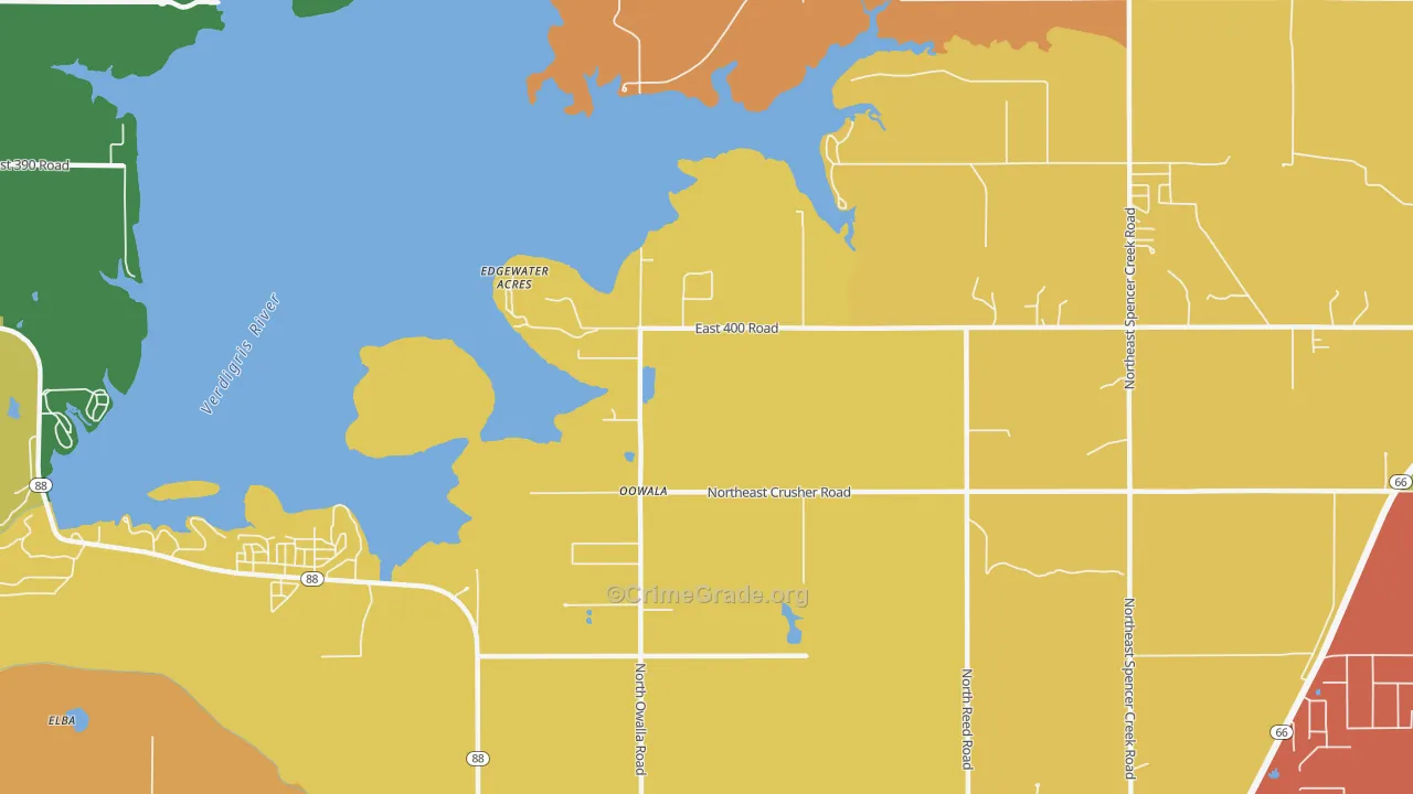 Keetonville, OK Map of Arson Rates
