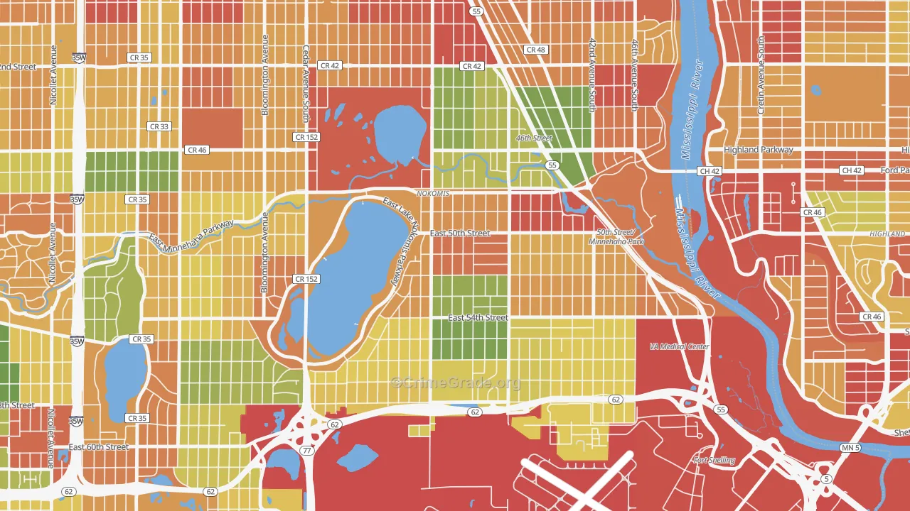 Keewaydin, Minneapolis, MN Map of Arson Rates