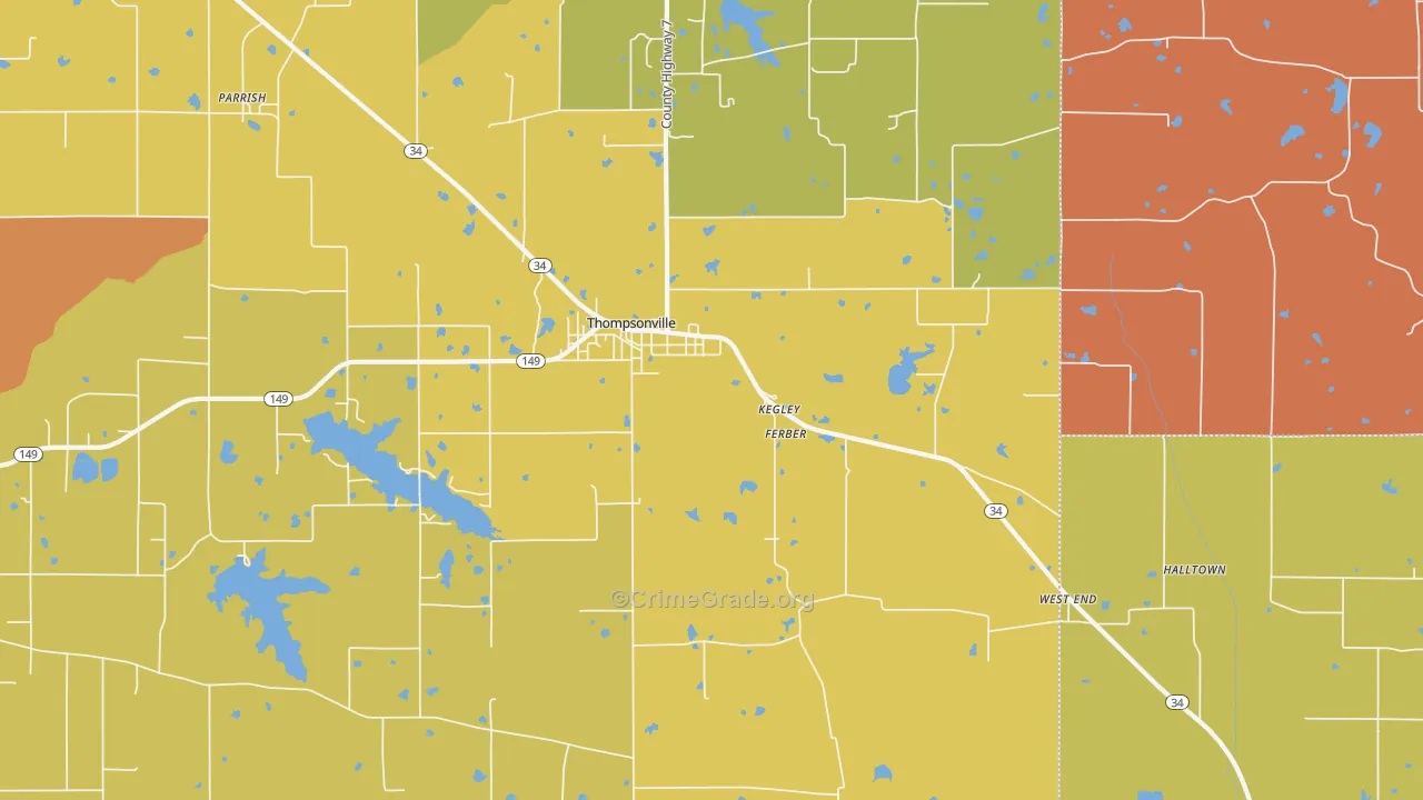Kegley, IL Map of Arson Rates