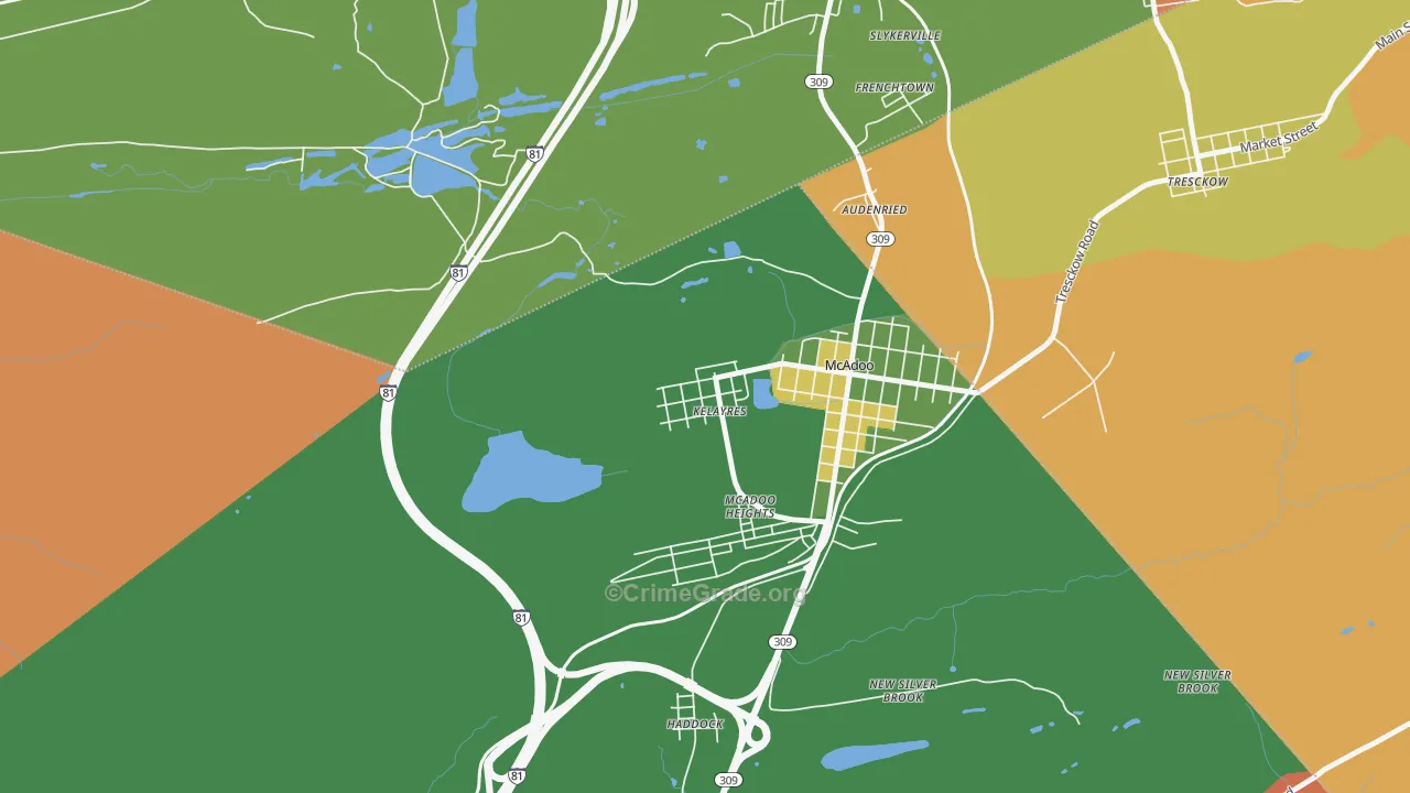 Kelayres, PA Map of Arson Rates