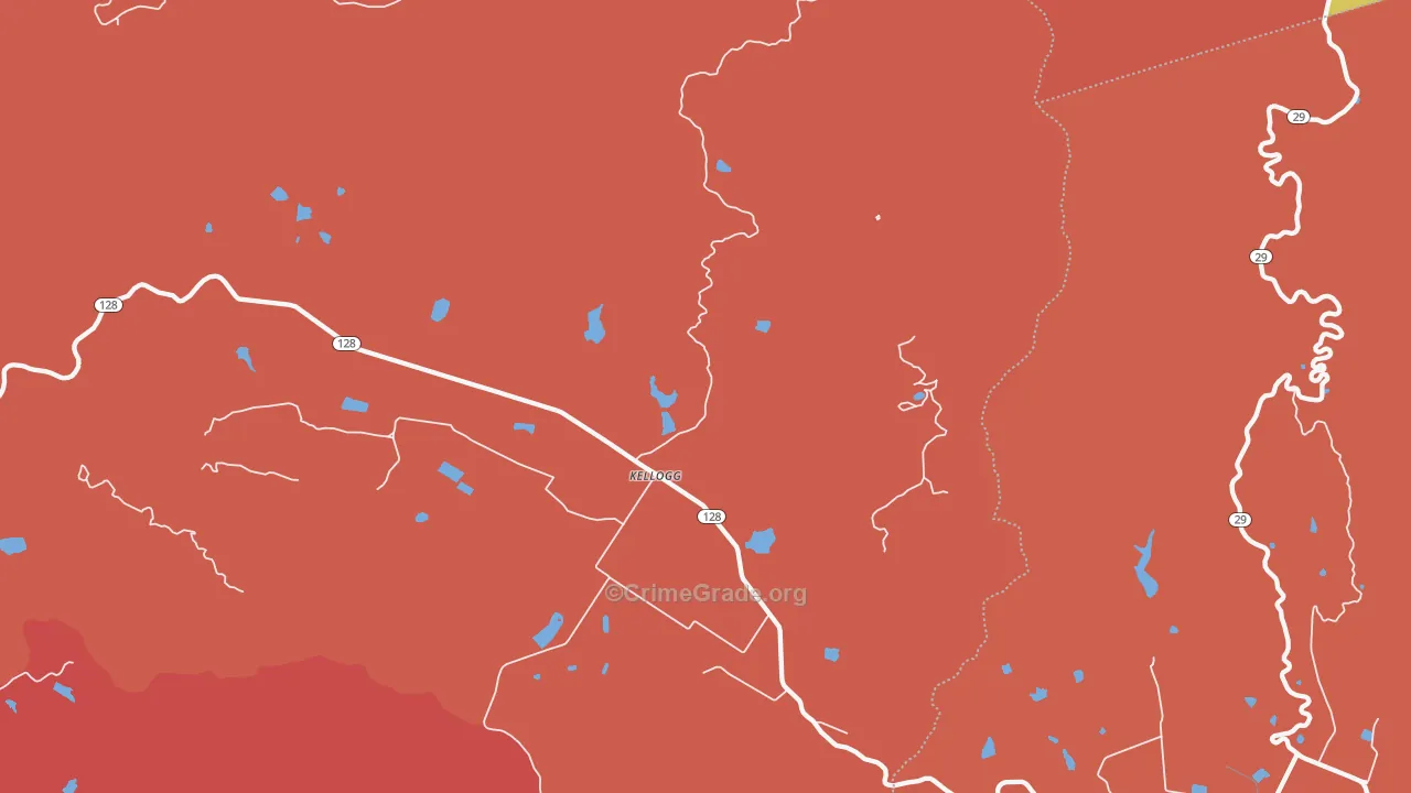 Kellog, CA Map of Arson Rates