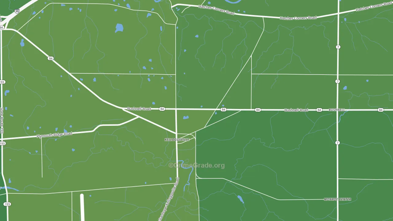 Kelloggsville, OH Map of Arson Rates