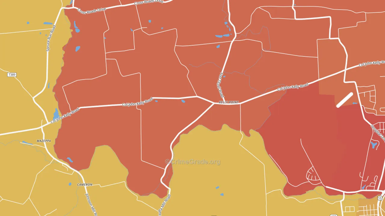 Kelly Point, PA Map of Arson Rates