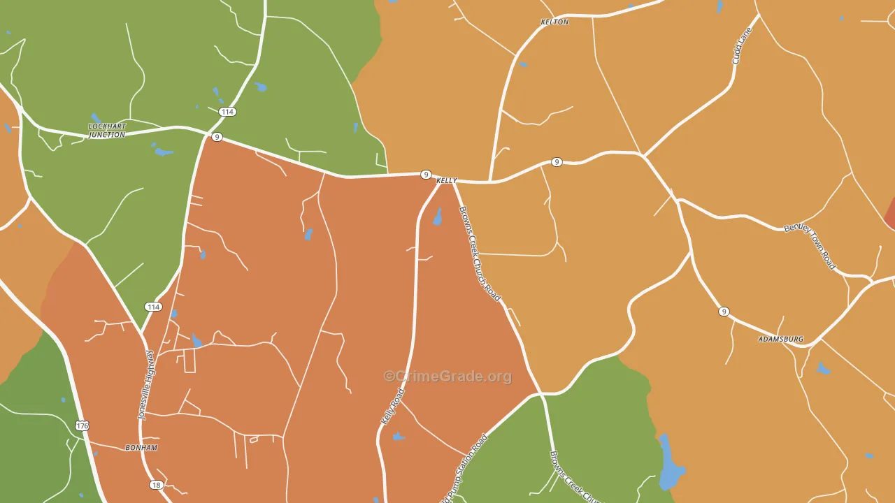 Kelly, SC Map of Arson Rates
