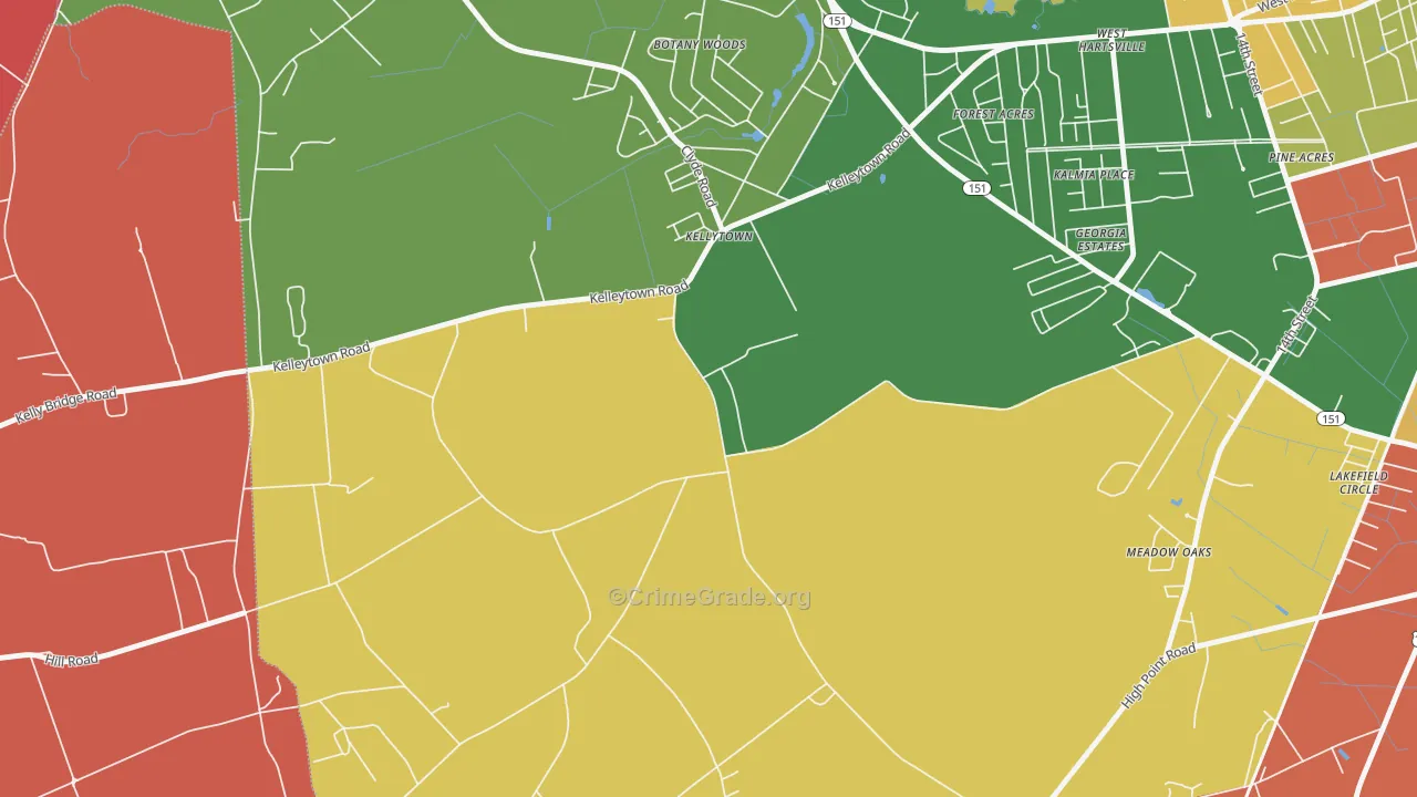 Kellytown, SC Map of Arson Rates