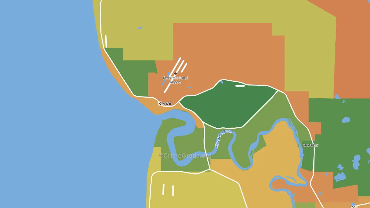 Kenai, AK Map of Arson Rates