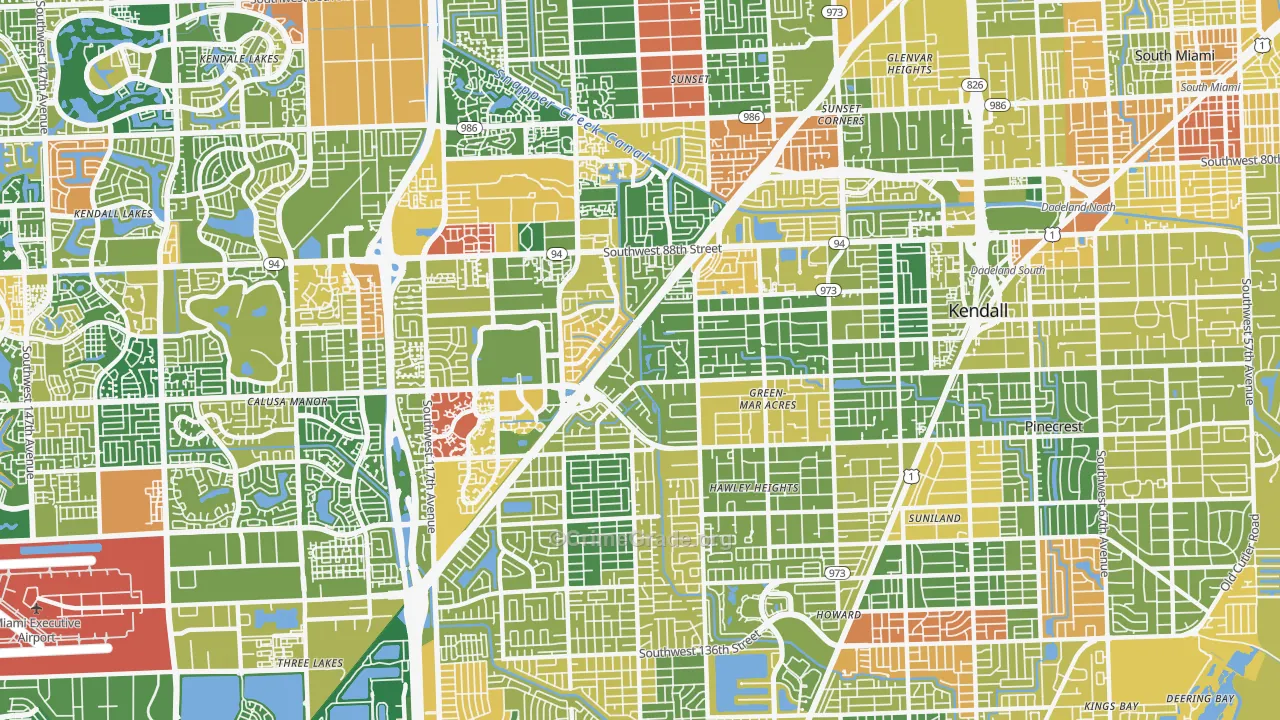 Kendall, FL Map of Arson Rates