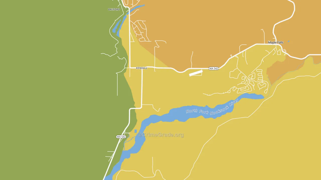 Kendall, WA Map of Arson Rates