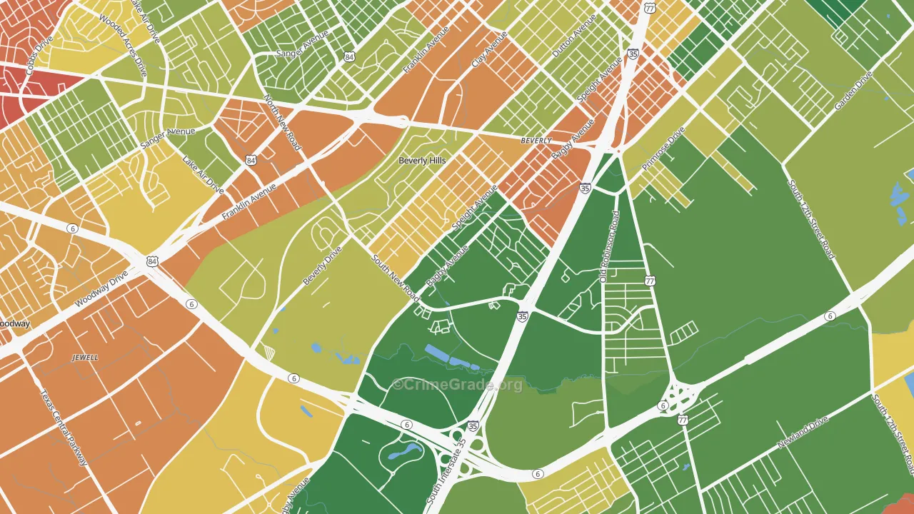 Kendrick, Waco, TX Map of Arson Rates