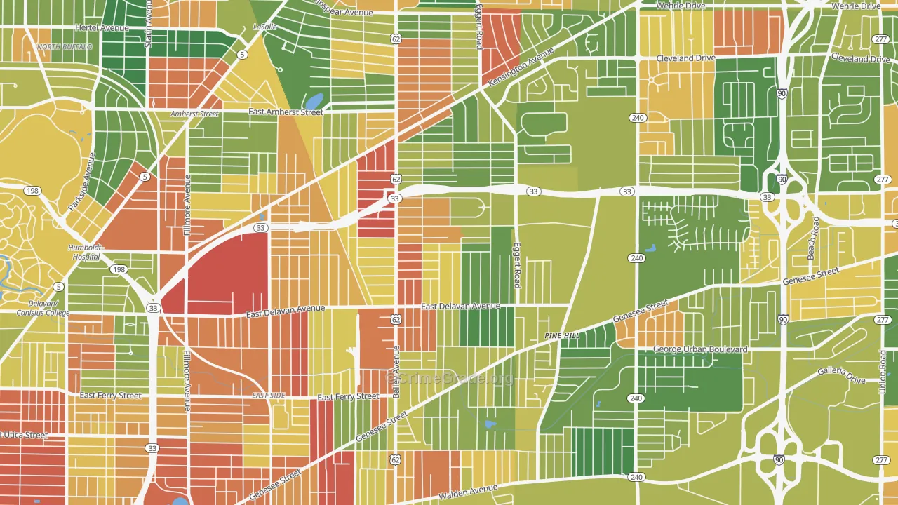 Kenfield, Buffalo, NY Map of Arson Rates