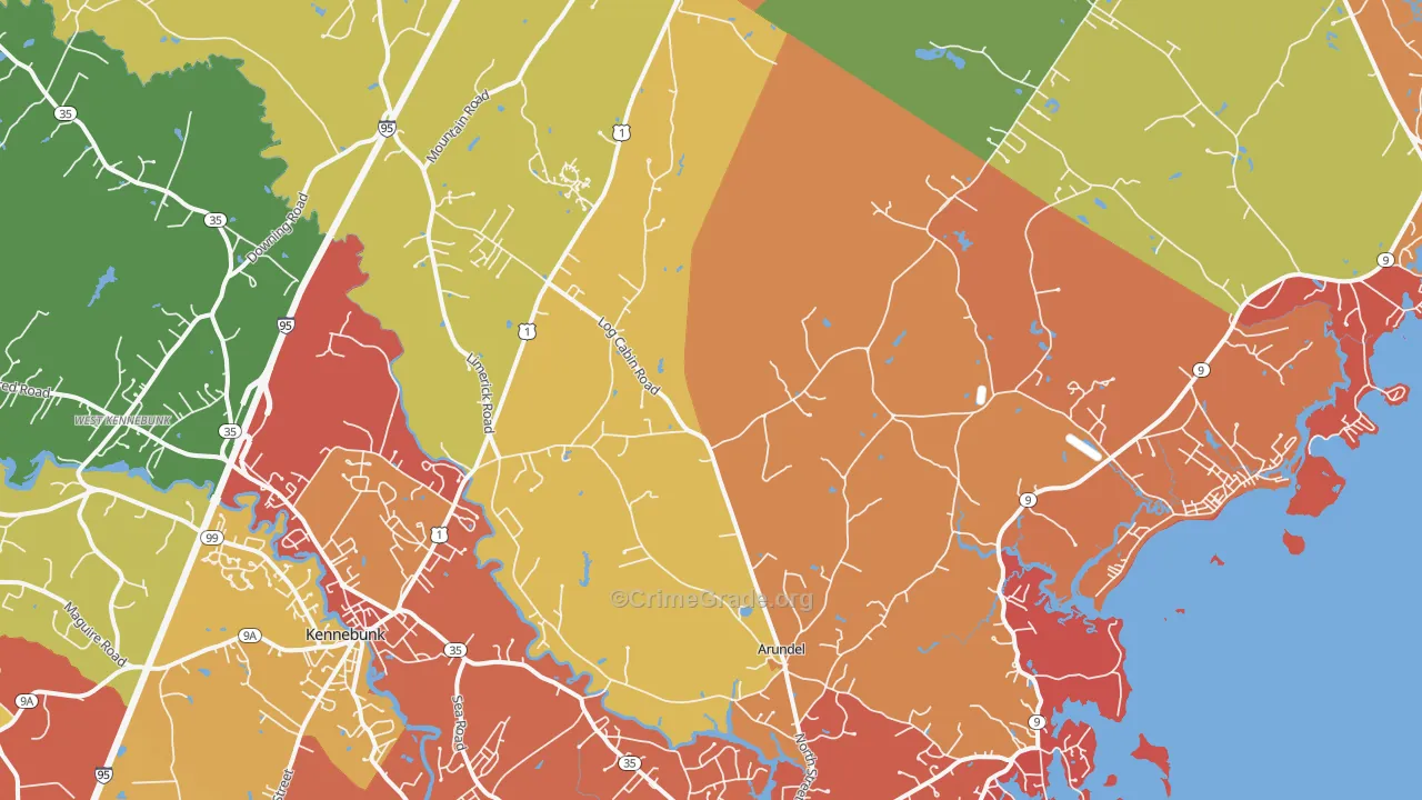 Kennebunkport, ME Map of Arson Rates