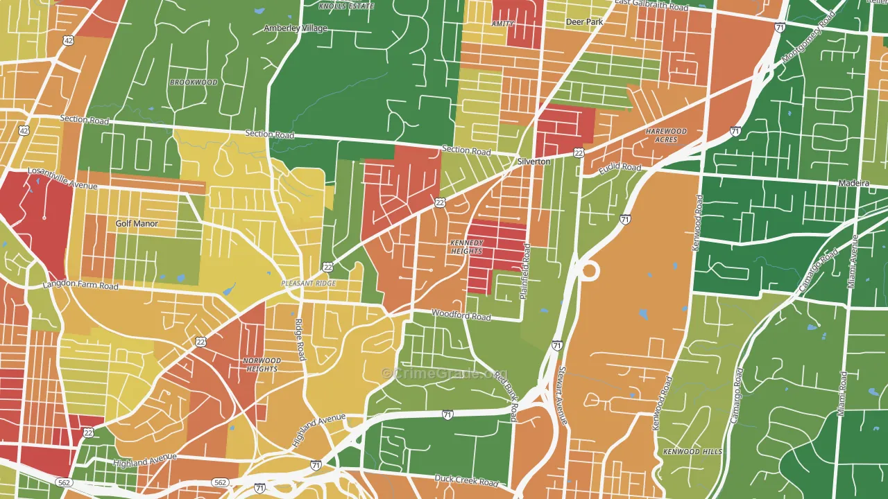 Kennedy Heights, Cincinnati, OH Map of Arson Rates