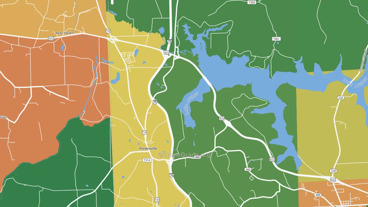 Kennedy Mill, PA Map of Arson Rates