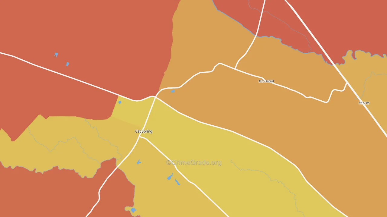 Kenney, TX Map of Arson Rates