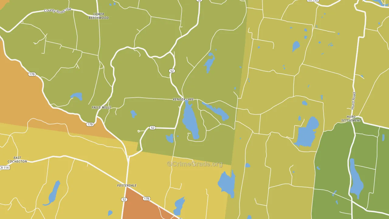 Kenoza Lake, NY Map of Arson Rates