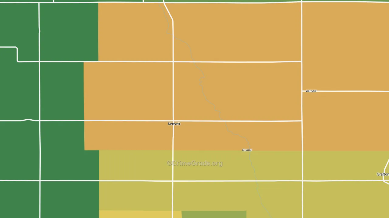 Kensett, IA Map of Arson Rates