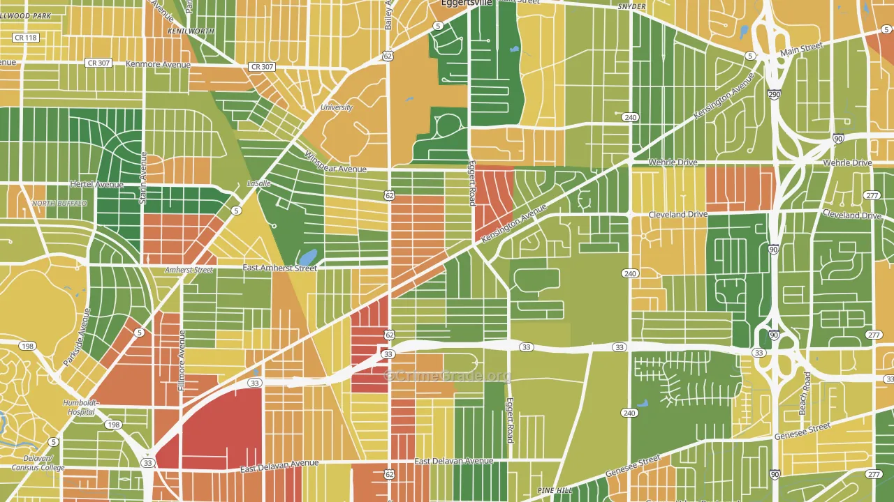 Kensington, Buffalo, NY Map of Arson Rates