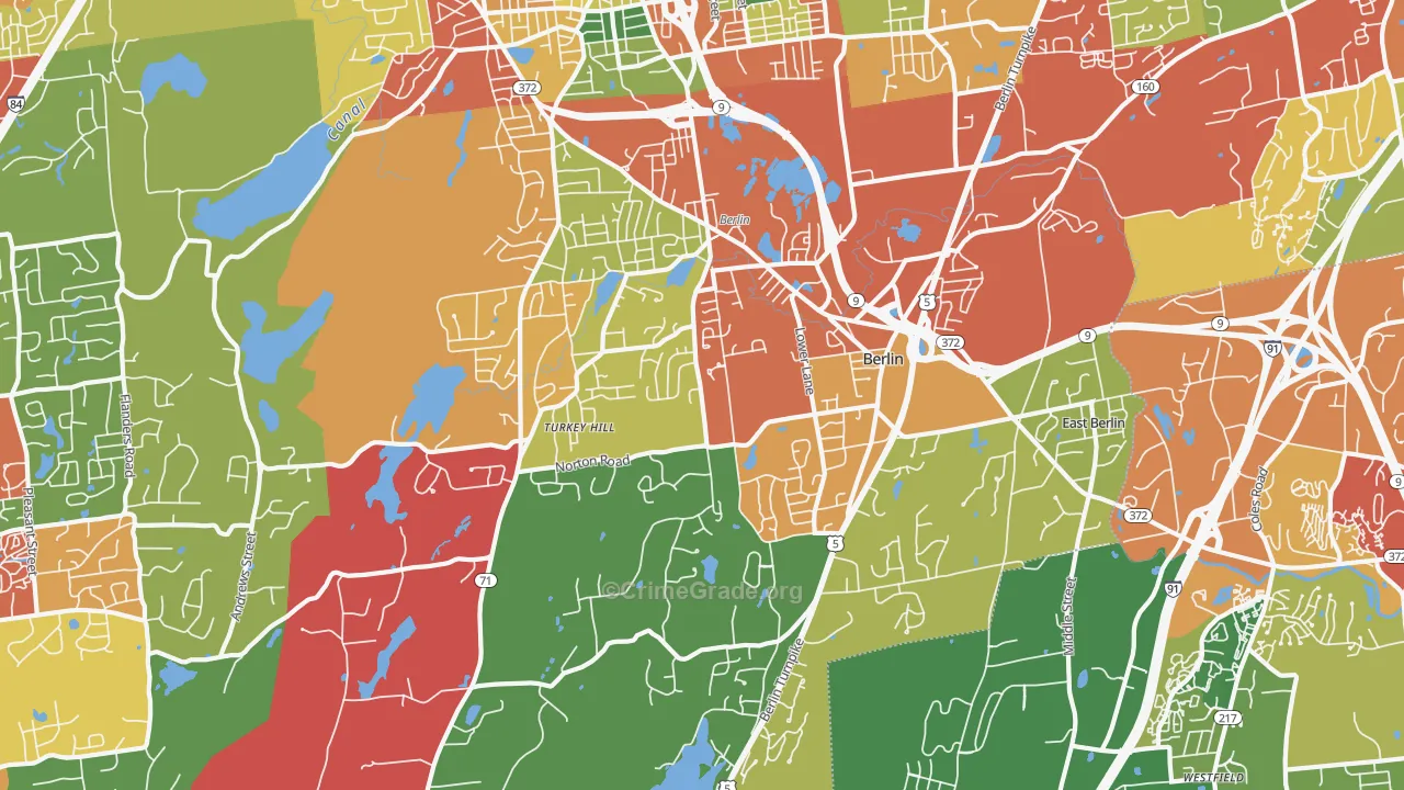 Kensington, CT Map of Arson Rates