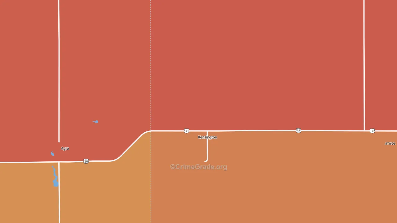 Kensington, KS Map of Arson Rates