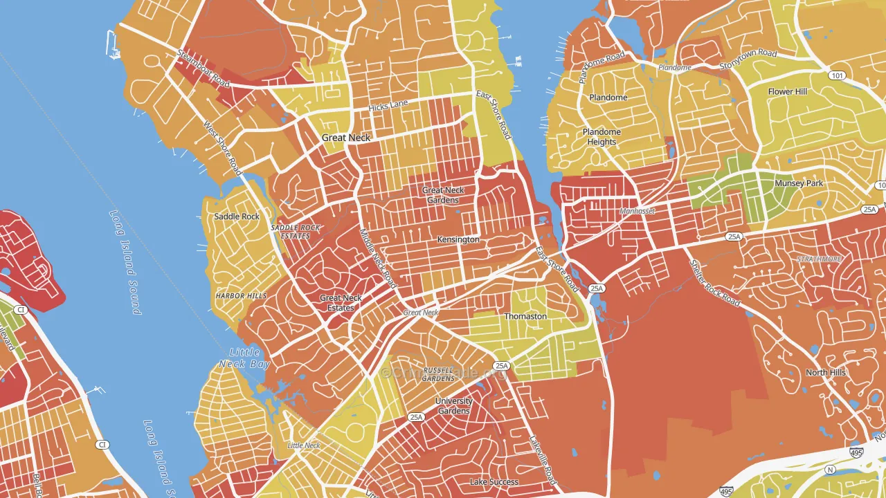 Kensington, NY Map of Arson Rates