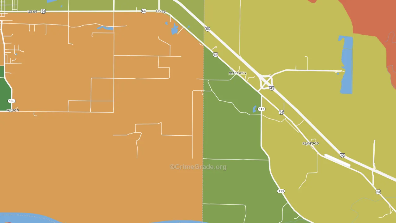 Kenwood, AR Map of Arson Rates