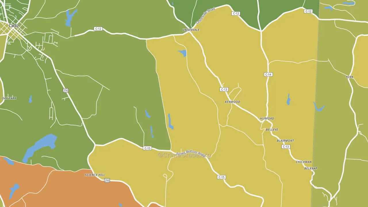 Kenwood, OH Map of Arson Rates