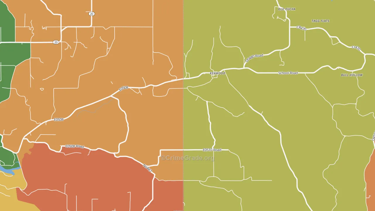 Kenwood, OK Map of Arson Rates