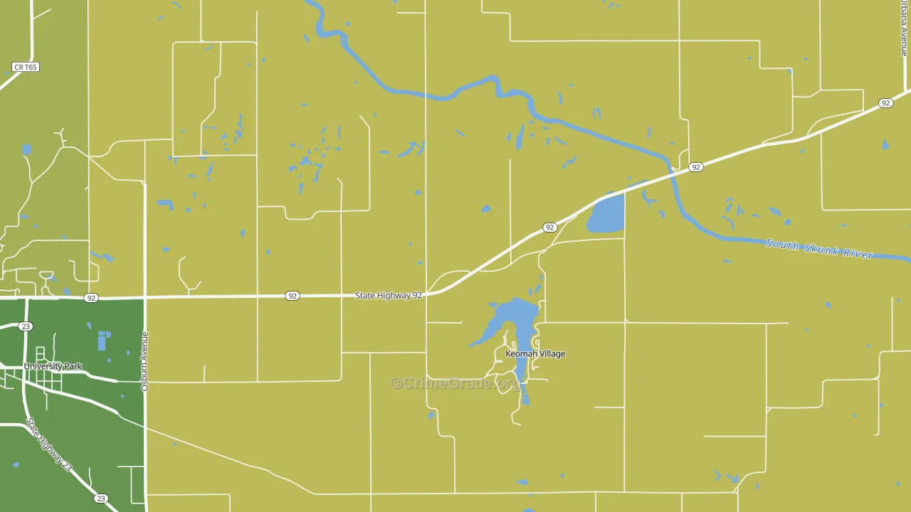Keomah Village, IA Map of Arson Rates